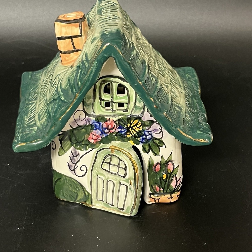 Blue‎ Sky Clayworks Heather Goldminc Blue Skies Cottage Tealight House 2000